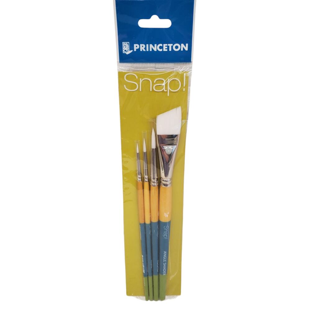 Princeton Brush Snap Short Handle White Nylon Taklon Brush Set NEW